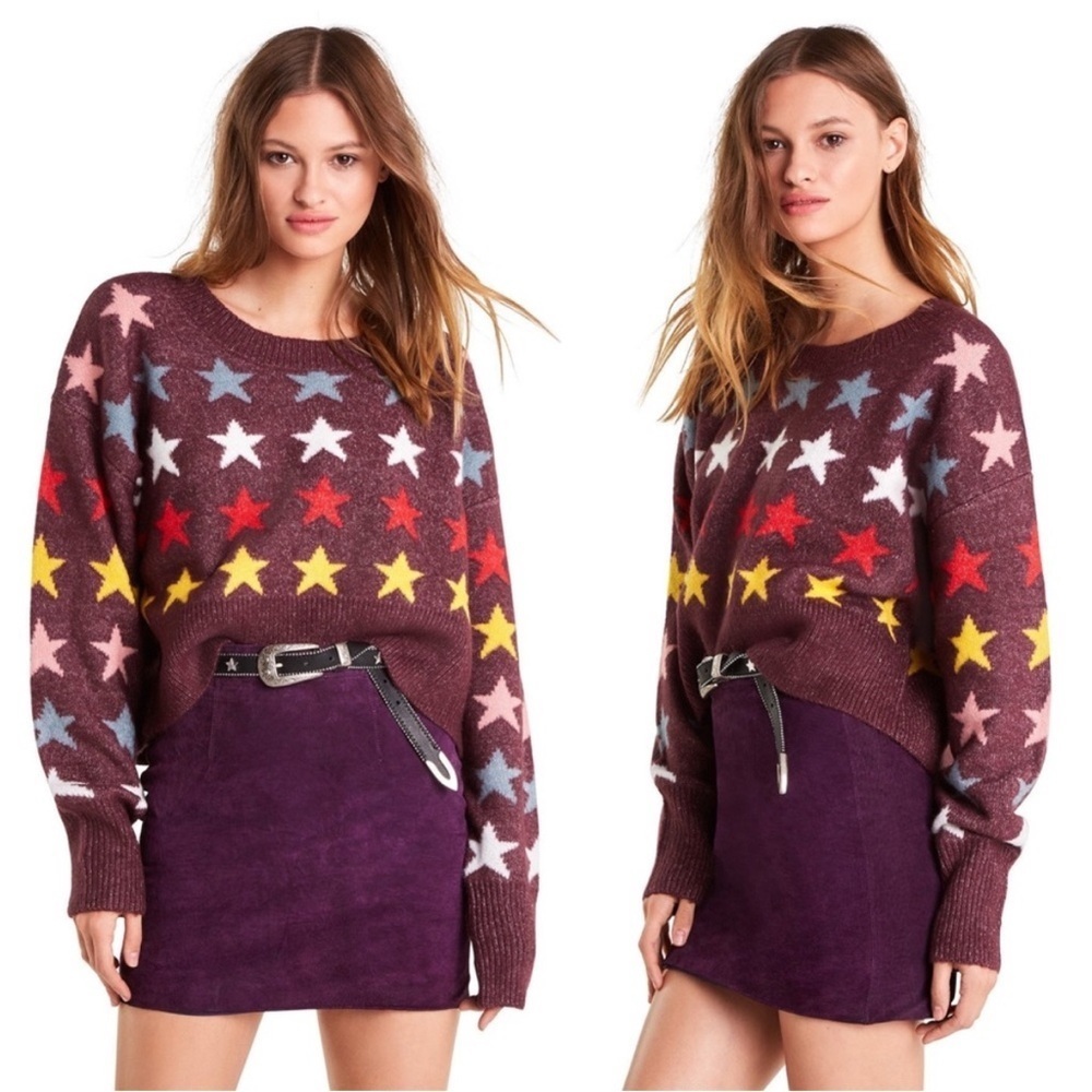 Wild Fox Rainbow Star Sweater Size XS EUC!